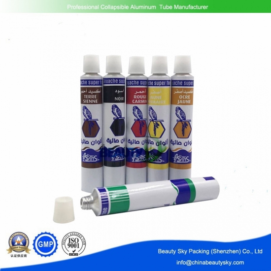 Aluminum tubes for oil painting